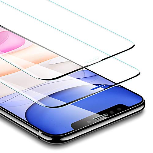 Product Cover ESR Tempered-Glass Compatible for iPhone 11 Screen Protector/iPhone XR Screen Protector [No Side Bezel] [2-Pack] [Easy Installation Frame] 3X Stronger Screen Protector for iPhone 11, iPhone XR