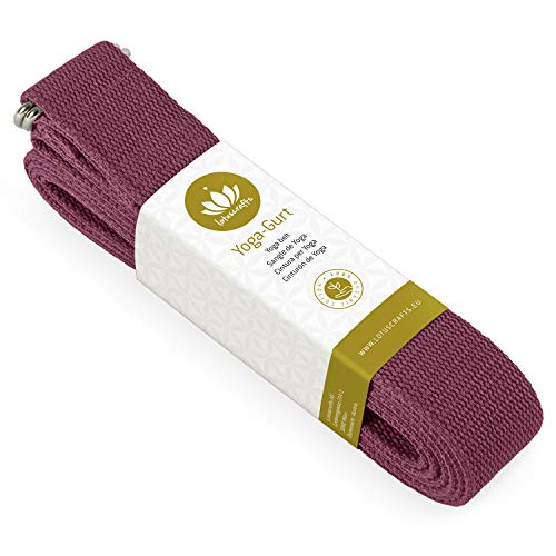 Product Cover Lotuscrafts Yoga Strap for Stretching - 100% Organic Cotton - Yoga Belt Strap with Adjustable D-Ring Buckle - Yoga Band - Yoga Stretching Strap for Flexibility 8 FT