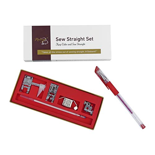 Product Cover Madam Sew Sew Straight Set - Create Neat, Professional-Looking Top Stitches, Hems and Parallel Hems with Ease on Your Home Sewing Machine (5 Piece Set)