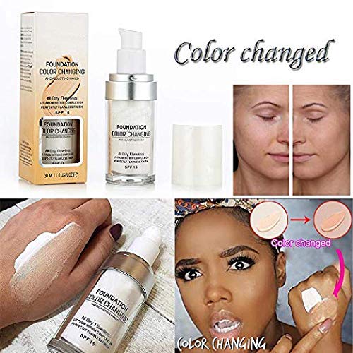 Product Cover Flawless Colour Changing Warm Skin Tone Foundation Makeup Base Nude Face Moisturizing Liquid Cover Concealer for Women GirlsTLM SPF15 Flawless Colour Changing Warm Skin Tone Foundation Makeu