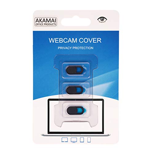 Product Cover Akamai Webcam Privacy Cover (3 Pack) - Ultra Slim Webcam Cover Slide, Suitable for iPad, iPhone, Android, Laptops, MacBook, MacBook Pro, iMac, Mac, Dell, Lenovo, HP and More, Protects Your Privacy