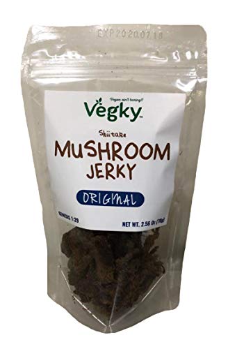 Product Cover VEGKY Vegan Shiitake Mushroom Jerky ORIGINAL 70 Grams 2.56 oz Non-GMO Vegetarian Meatless Snack