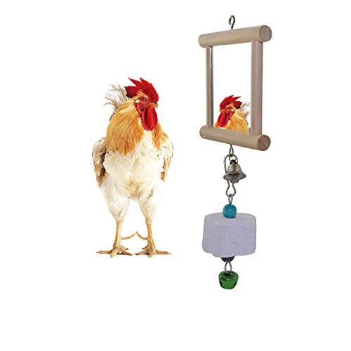 Product Cover Lanermoon Chicken Toys Swing Hanging Mirror with Bell and Molar