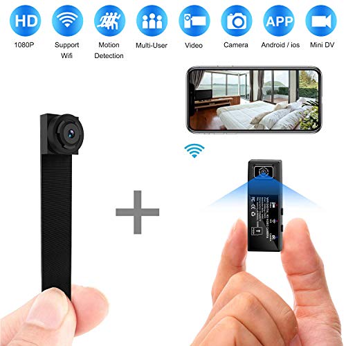 Product Cover Hidden Spy Camera WiFi,HD 1080P Portable Wireless Small IP Camera Nanny Cam with Interchangeable Lens/Motion Detection for Home Office