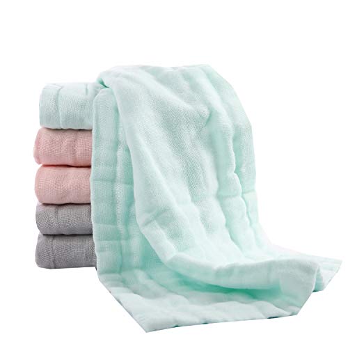 Product Cover DSDAI Baby Burp Cloths Cotton Washcloths 6 Layer Organic Muslin Burping Towel Absorbent Burp Rags Infant and Soft Towels for Unisex Baby,10x20 Inches(6-Pack)