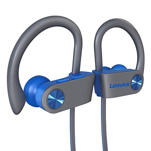 Product Cover Lintelek Wireless Headphones IPX7 Waterproof, Sport Earphones Stereo Sound Deep Bass, Noise Canceling, Built-in Mic,Lightweight in-Ear Headset for Running Gym, 9Hr Battery Standby
