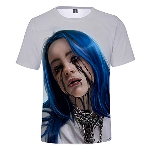 Product Cover Girl's Billie Eilish Fashion Printed T Shirt, Unisex Cool T-Shirts Top Tees 5-S