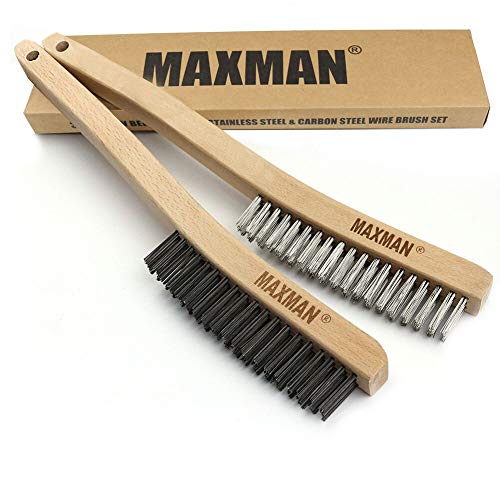 Product Cover Wire Brush Set,Heavy Duty Carbon Steel and Stainless Steel Wire Scratch Brush for Cleaning Rust with 14