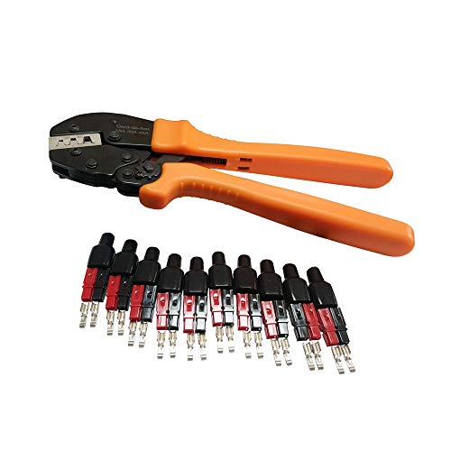 Product Cover Ratchet Crimping Manual Tool for 15A 30A 45A Connectors and 10 Pair 45A Quick Connect Battery