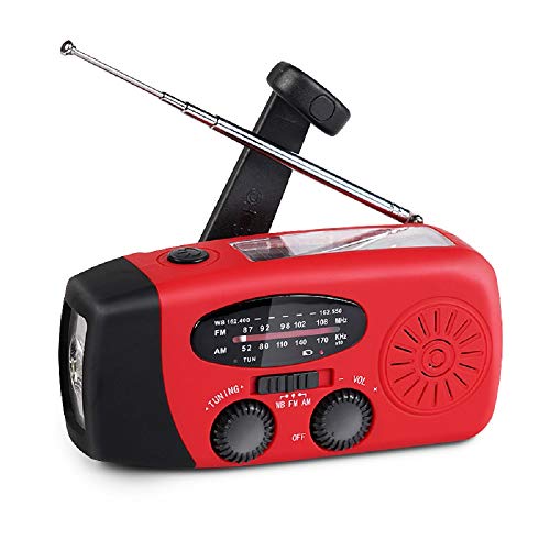 Product Cover Upgrade Portable Solar Emergency Weather Radio Hand Crank AM/FM NOAA Survival Radios with LED Flashlight 1000mAh Power Bank for Smart Phone for Home Outdoor Camping Traveling Earthquake (083)