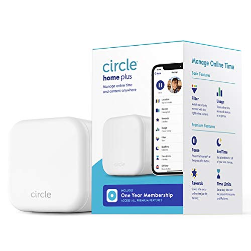 Product Cover Circle Home Plus (2nd Gen) | Parental Controls - Internet & Mobile Devices | Works on Wifi, Android & iOS Devices | Control Apps, Set Screen Time Limits, Block & Filter Content  | 1-Yr Subscription