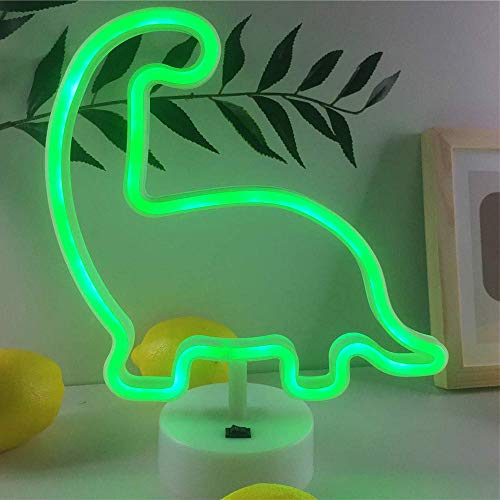 Product Cover ENUOLI Dinosaur Neon Signs LED Neon Night Light Sign for Party Supplies Girls Room Decoration Accessory for Luau Summer Party Christmas Party Table Decoration Children Kids Gifts (Green Dinosaur)
