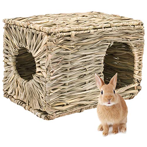 Product Cover PAWCHIE Grass House for Rabbits, Guinea Pigs, Natural Seagrass Hand Woven Folding for Small Animals