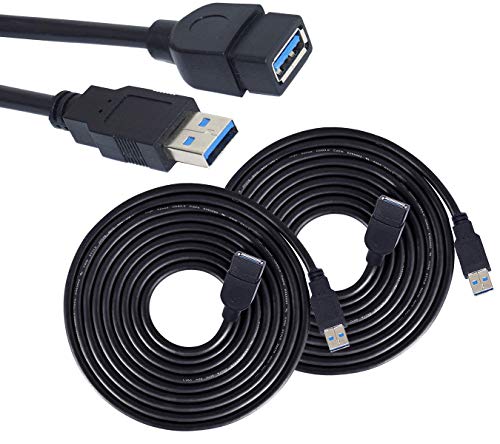 Product Cover Storite 2 Pack USB 3.0 Male A to Female A Extension Cable Speed 5GBps for Laptop/PC/Printers -3M - Black