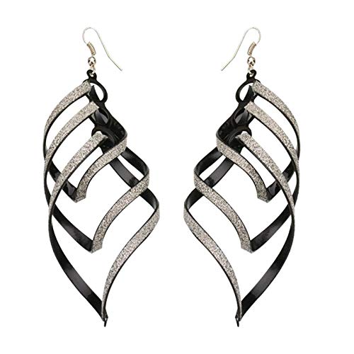 Product Cover Yellow Chimes Textured Sprial Stylish Party Wear Danglers Earrings for Women and Girls