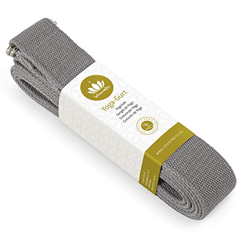 Product Cover Lotuscrafts Yoga Strap for Stretching and Excercise - 100% Organic Cotton - Yoga Belt Strap with Adjustable D-Ring Buckle - Yoga Band - Yoga Stretching Strap for Flexibility and Physical Therapy 8 FT