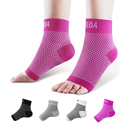 Product Cover AVIDDA Ankle Brace for Men Women Pair Plantar Fasciitis Socks with Arch Support Compression Ankle Support Foot Sleeve for Achilles Tendon Support Swelling Eases Heel Pain Relief Pink M