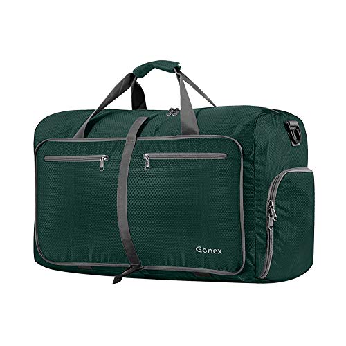 Product Cover Gonex 40L Packable Travel Duffle Bag for Boarding Airline, Lightweight Foldable Gym Duffle Water Repellent & Tear Resistant Blackish Green