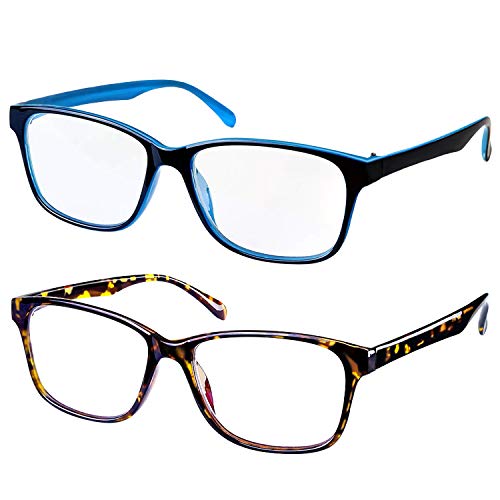 Product Cover Blue Light Blocking Glasses 2 Pack Anti Eye Eyestrain Glasses UV Protection Unisex(Men/Women) (Blue&Twilight)