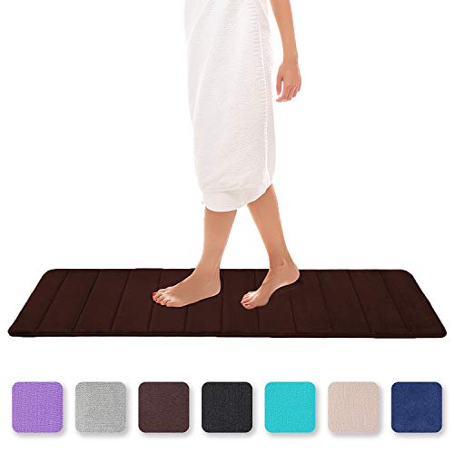 Product Cover Colorxy Memory Foam Bath Mat - Soft & Absorbent Bathroom Rugs Non Slip Large Bath Rug Runner for Kitchen Bathroom Floors 24