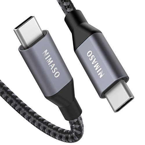 Product Cover NIMASO USB C to C Cable 5A Fast Charging, 3.3ft 100W PD USB C to USB C Cable Nylon Braided Cord with E-Marker Chip Compatible with Google Pixel 3a/3/2 XL, MacBook, Galaxy S10/Note10/A80, Nexus 6P etc
