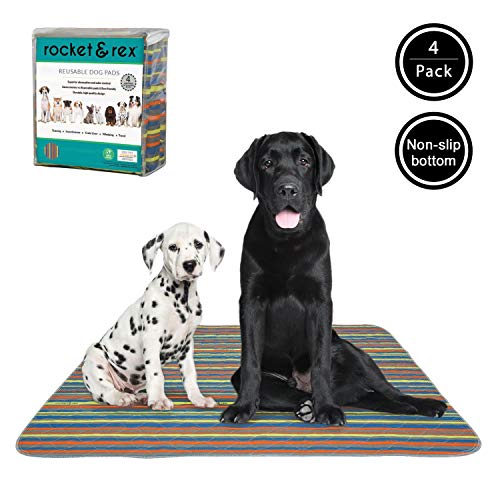 Product Cover rocket & rex Washable Dog Pee Pads. Dog Training Pads, Waterproof, Reusable Dog Pee Pads. Leak-Proof and Absorbent Puppy Pee Pads. Whelping, Puppy Travel Pads, Dog Bowl Mat.