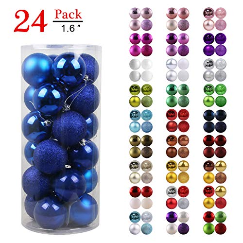 Product Cover GameXcel Christmas Balls Ornaments for Xmas Tree - Shatterproof Christmas Tree Decorations Perfect Hanging Ball Blue 1.6