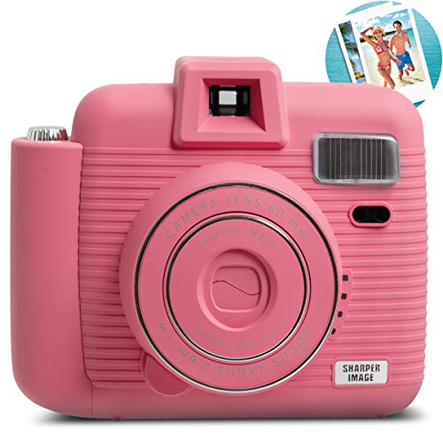 Product Cover SHARPER IMAGE Instant Camera with Flash and 5 Lighting Modes, Compatible with Instant Mini Film, Prints Photos in Seconds, Capture Memories Indoors or Outdoors! - Pink