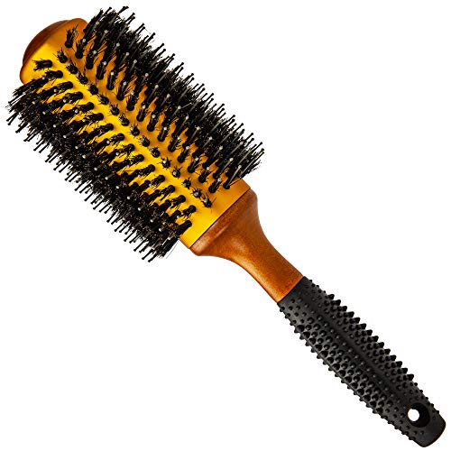 Product Cover Large Round Blow Dry Brush - Boar Bristle, Thermal Ceramic Barrel, Professional Anti-Static Roller Hair Brush for Styling and Blow Drying - 20 Row, For Long Hair - By Cantor