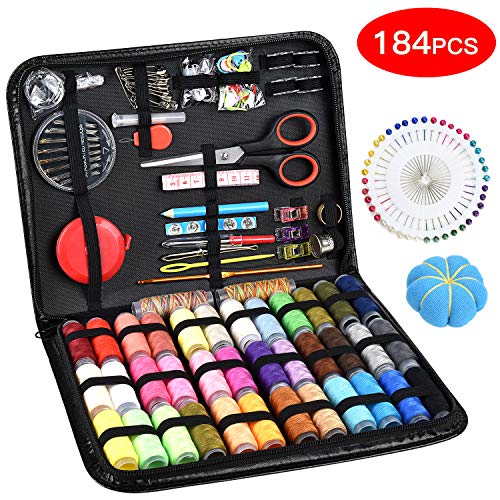 Product Cover Sewing Kit, 184 Large Premium Sewing Supplies, 38 XL Thread Spools, Suitable for Traveller, Adults, Kids, Beginner, Emergency, DIY and Home Button Repair Kit