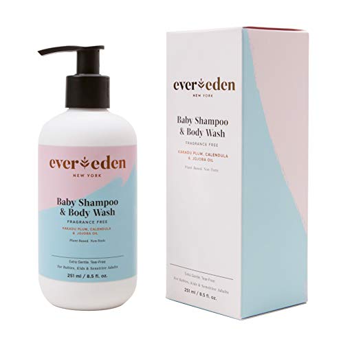Product Cover Evereden Baby Shampoo & Baby Wash - Fragrance Free Baby Soap - Tear Free, Shampoo with Plant-Based Ingredients: Avocado Oil & Coconut Oil - Perfect Baby Shower Gifts for Babies