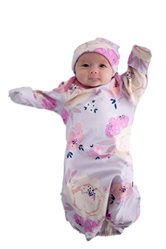 Product Cover Baby Be Mine Newborn Gown and Hat Set Layette Romper Coming Home Outfit (Newborn, Anais)