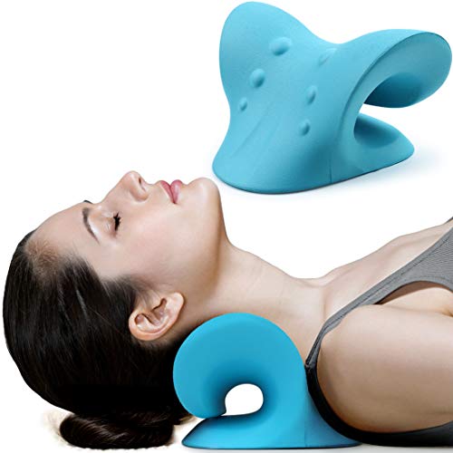 Product Cover Neck and Shoulder Relaxer, Cervical Traction Device for TMJ Pain Relief and Cervical Spine Alignment, Chiropractic Pillow
