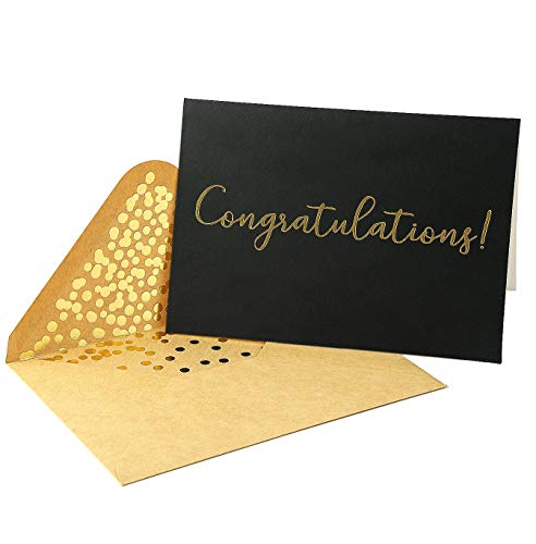 Product Cover 50 Pack Congratulations Card - Elegant Greeting Cards With ''Congratulations'' Embossed In Gold Foil Letters - For Engagement, Graduation, Wedding - 52 Kraft Envelopes Included - 4 x 5.75