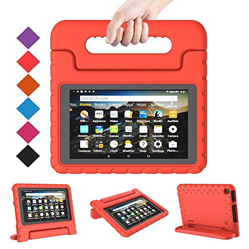 Product Cover BMOUO Kids Case for Amazon All New Fire 7 2019 - Light Weight Shock Proof Convertible Handle Stand Kids Case for All New Fire 7 Tablet (9th Generation, 2019 Release), Red