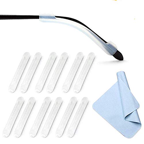 Product Cover XIANEWS Silicone Eyeglasses Temple Tips Sleeve Retainer,Anti-Slip Elastic Comfort Glasses Retainers For Spectacle Sunglasses Reading Glasses Eyewear (Clear - 6 pairs)