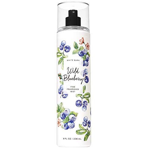 Product Cover Bath and Body Works WILD BLUEBERRY Fine Fragrance Mist 8 Fluid Ounce (2019 Edition, White Barn Label)