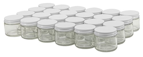 Product Cover North Mountain Supply 2 Ounce Glass Straight Sided Spice/Canning Jars - with 53mm White Lids - Case of 24