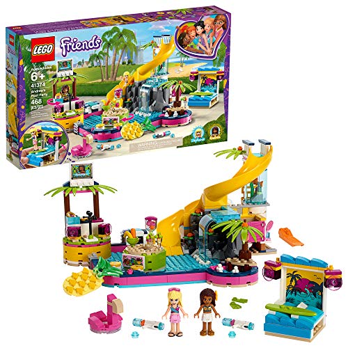 Product Cover LEGO Friends Andrea's Pool Party 41374 Toy Pool Building Set with Andrea and Stephanie Mini Dolls for Pretend Play, Includes Toy Juice Bar and Wave Machine (468 Pieces)