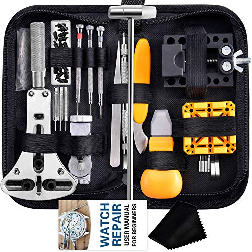 Product Cover Watch Repair Kit, Anezus 187Pcs Watch Tool Kit with Watch Link Pin Remover Tools and Watch Back Case Removal Tools for Watch Strap Remover, Watch Battery Replacement, Watch Band Sizing, Watch Repair