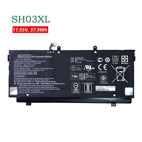 Product Cover BOWEIRUI SH03XL (11.55V 57.9Wh 5020mAh) Laptop Battery Replacement for Hp Spectre X360 13-AC033DX 13-W013DX Series Notebook HSTNN-LB7L 901308-421 859026-421 859356-855 TPN-Q178 SHO3XL 13-AB001