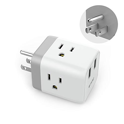 Product Cover Outlet Expanders, ETL Listed, TROND Electrical Outlet Splitter with 2 USB Ports, Multiple Outlet Extender Wall Plug, Cruise Power Strip Travel Adapter Cruise Ship Accessories Must Have