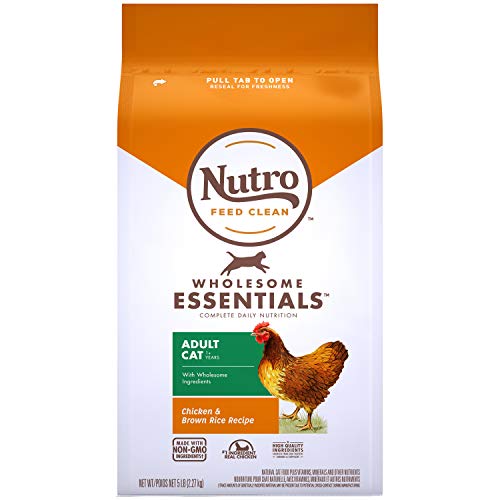 Product Cover Nutro Wholesome Essentials Natural Dry Cat Food, Adult Cat Chicken & Brown Rice Recipe, 5 lb. Bag