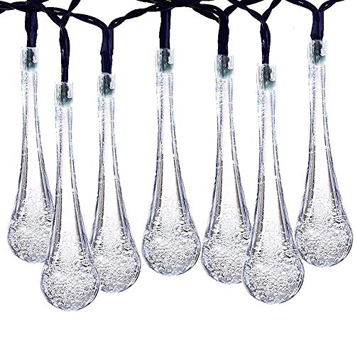 Product Cover SUPSOO Solar String Lights 40 LED Water Drop Solar Waterproof Lights for Garden, Patio, Yard, Home, Parties - White