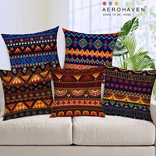 Product Cover AEROHAVEN Decorative Hand Made Jute Throw/Pillow Cushion Covers (Multicolour, 16 x 16 inch) Set of 5