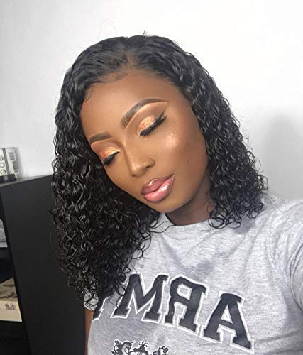Product Cover BEEOS 13×6 Lace Front Wigs 180% Density Human Hair Wigs Short Curly Bob for Black Women with Baby Hair Unprocessed Glueless Wig, Pre-plucked & Natural Hairline for Daily Use, 10 Inch