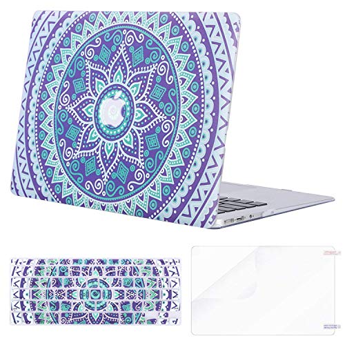 Product Cover MOSISO MacBook Air 13 inch Case (A1369 & A1466, Older Version 2010-2017 Release), Plastic Pattern Hard Case&Keyboard Cover&Screen Protector Only Compatible with MacBook Air 13, Purple Mandala