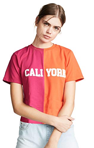 Product Cover FreshTrend Plain Pink and Orange Short Sleeve Cotton Tshirt for Women (Pink Orange)