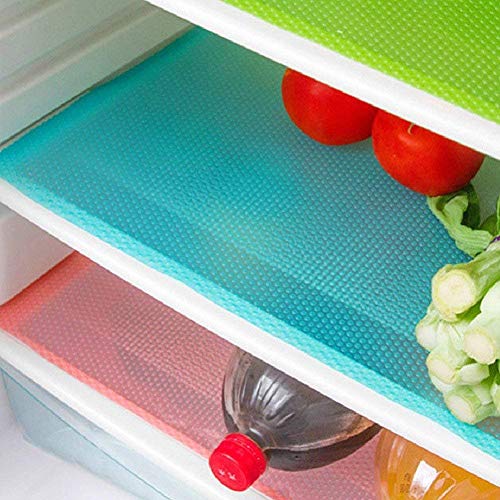 Product Cover Aiosscd 8 PCS Refrigerator Mats-Fruit & Veggie Life Extender Liner for Fridge Refrigerator Drawers-Table Placemats(3 Green 2 Pink 3blue)