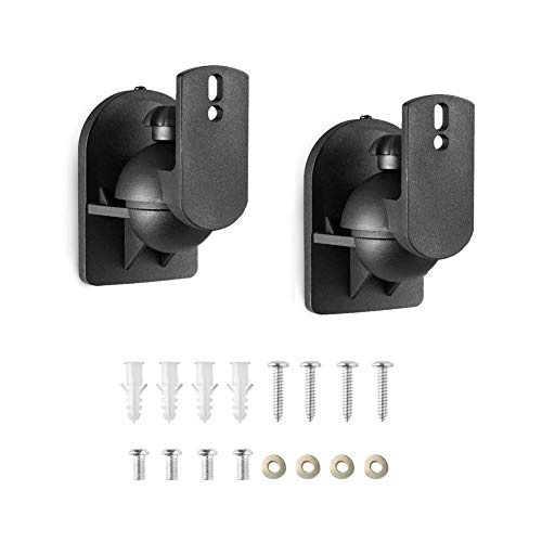Product Cover 2 Pcs Speaker Wall Mount Brackets for Logitech Z906 Surround Sound Speaker System + Wall Mounting Hardware Kit, Home Cinema Audio Wall Hanging Brackets & Stainless Steel Wall Mount Screw Set